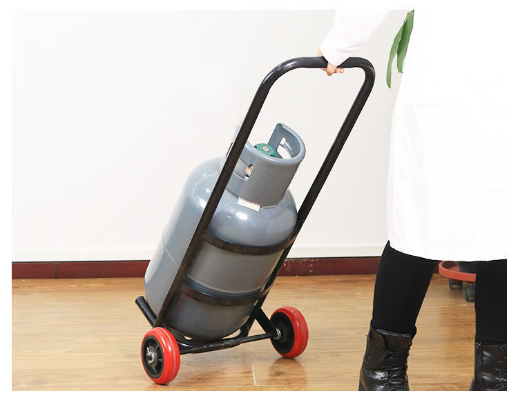 煤手拉车液化瓶专用小推车搬运车15kg车50kg加厚气瓶拖车蓝色单瓶推车