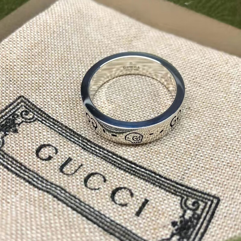 gucci 古驰 ghost纯银戒指 男女同款对戒 骷髅头 送礼佳品 477339 20
