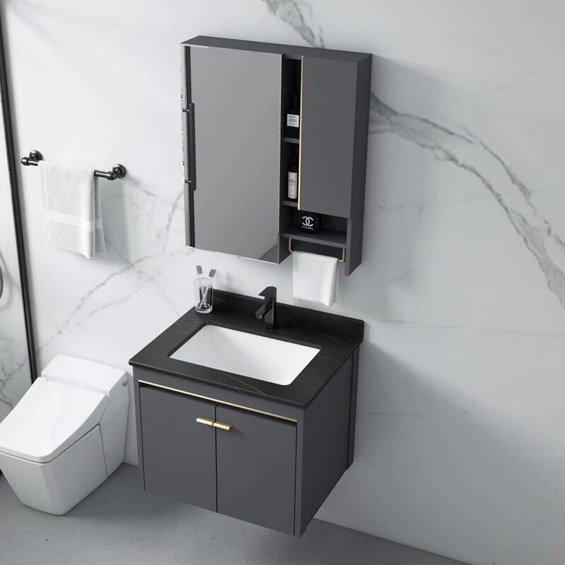 cdbm惜度 太空铝浴室柜组合卫生间洗脸洗手盆小户型简约铝合金洗漱台