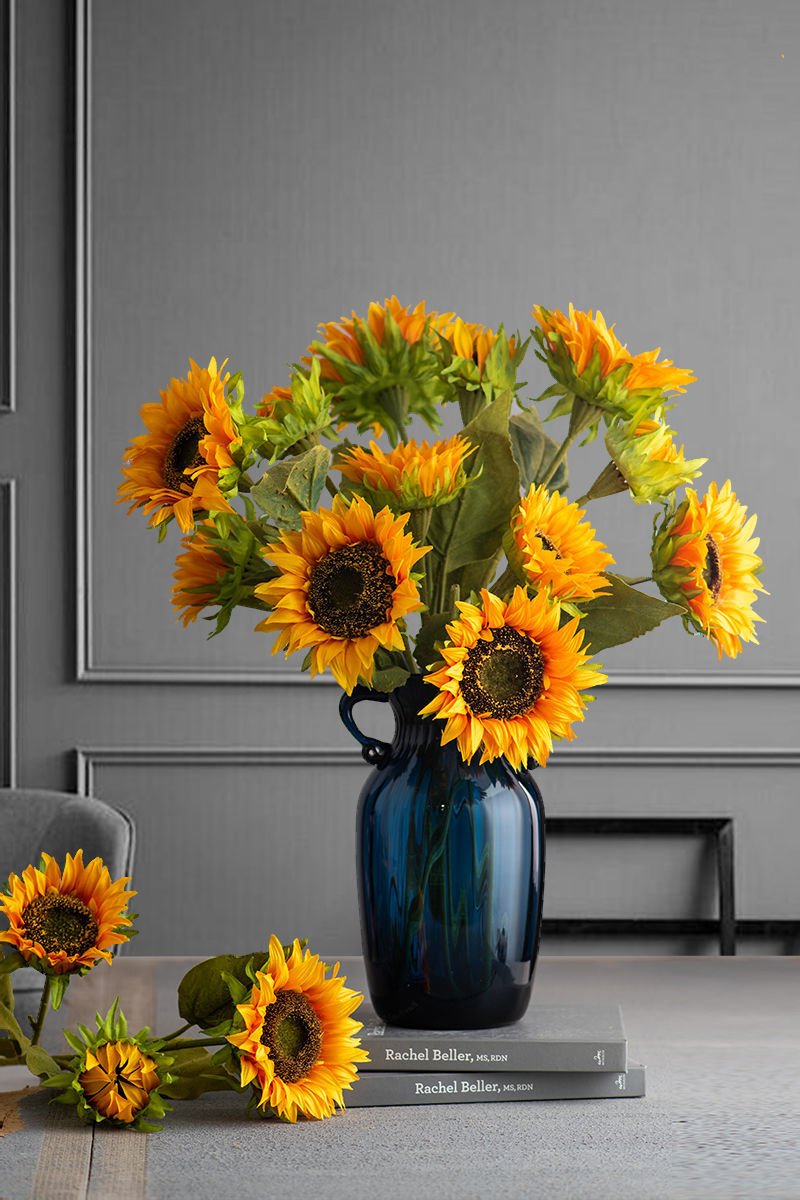 向日葵假花仿真花束摆设干花瓶现代简约客厅餐桌面装饰插花艺摆件一头