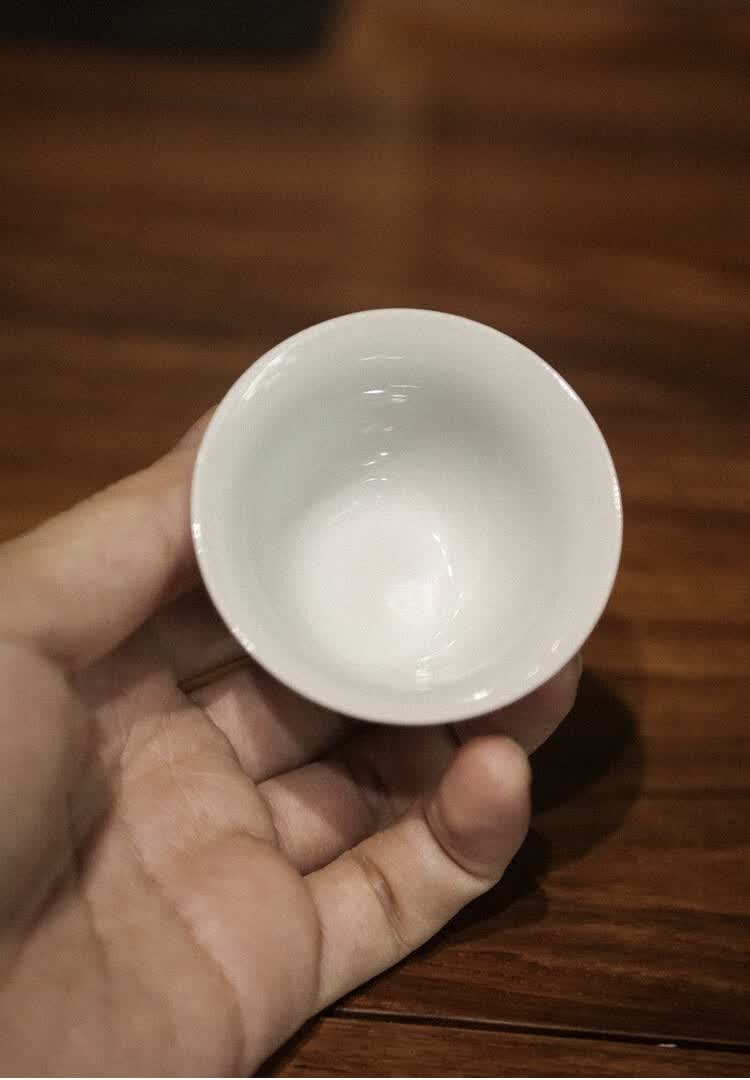 赞物主人杯束刻仿古青釉陶瓷品茗杯茶杯功夫茶具撇口杯个人单杯客杯