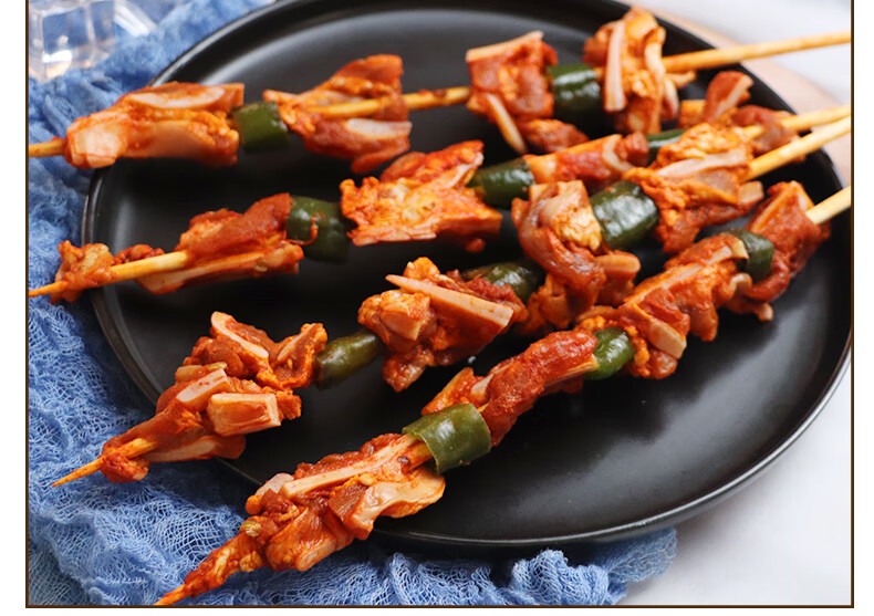 青椒脆骨串脆骨大串新鲜冷冻猪肉串商用冷冻烧烤食材20串