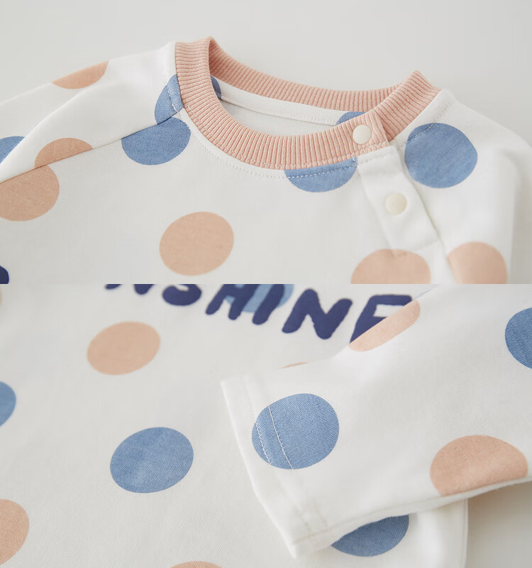 papa爬爬儿童套装春季婴儿衣服家居服男女儿童宝宝睡衣套装印花t恤