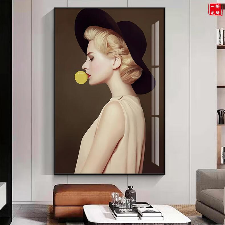 装饰画客厅走廊过道艺术美女挂画美容院服装店直播间墙面壁画摩登女郎