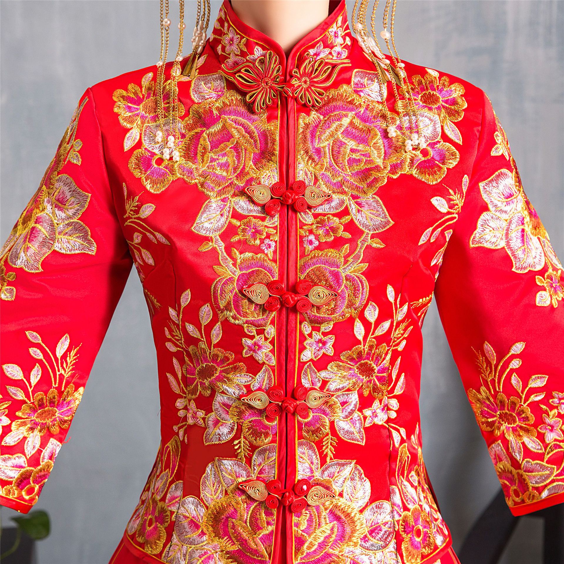 小个子遮肚子出嫁中式复古敬酒服秀禾服2021新款新娘服中国风婚纱中式