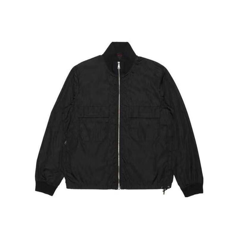 gucci古驰 夹克男士奢侈品黑色徽标棒球外套 1000 it-48【图片 价格