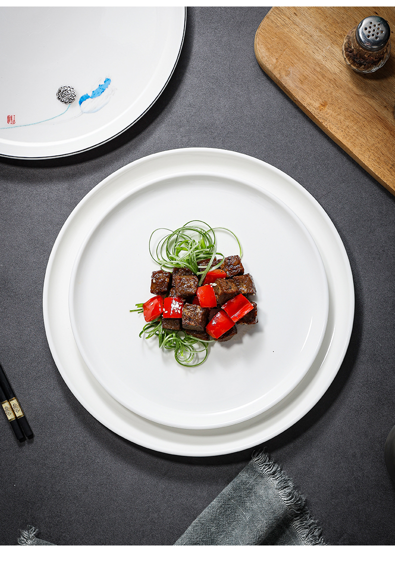 驰度西餐餐盘平盘浅盘家用创意中式餐具餐厅会所专用蛋糕盘轻奢摆盘