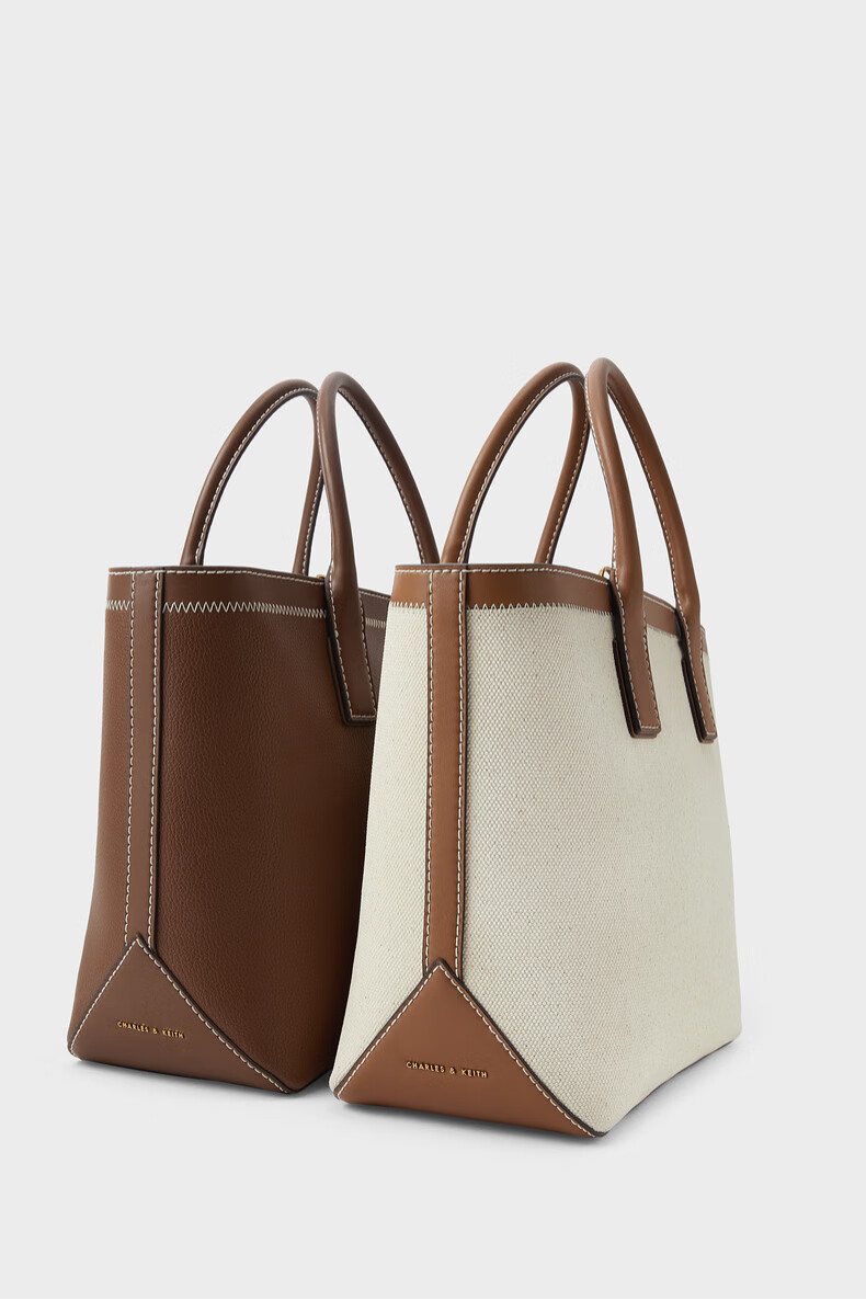 charles&keith早春新品ck2-30270645包包女包手提托特包 ivory象牙色