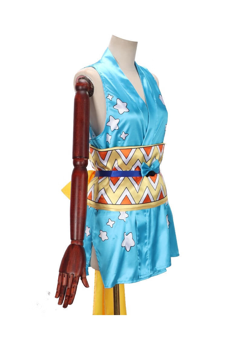 王娜美cos服 万圣节nami性感缎面印花短款cosplay和服 娜美和服 假发