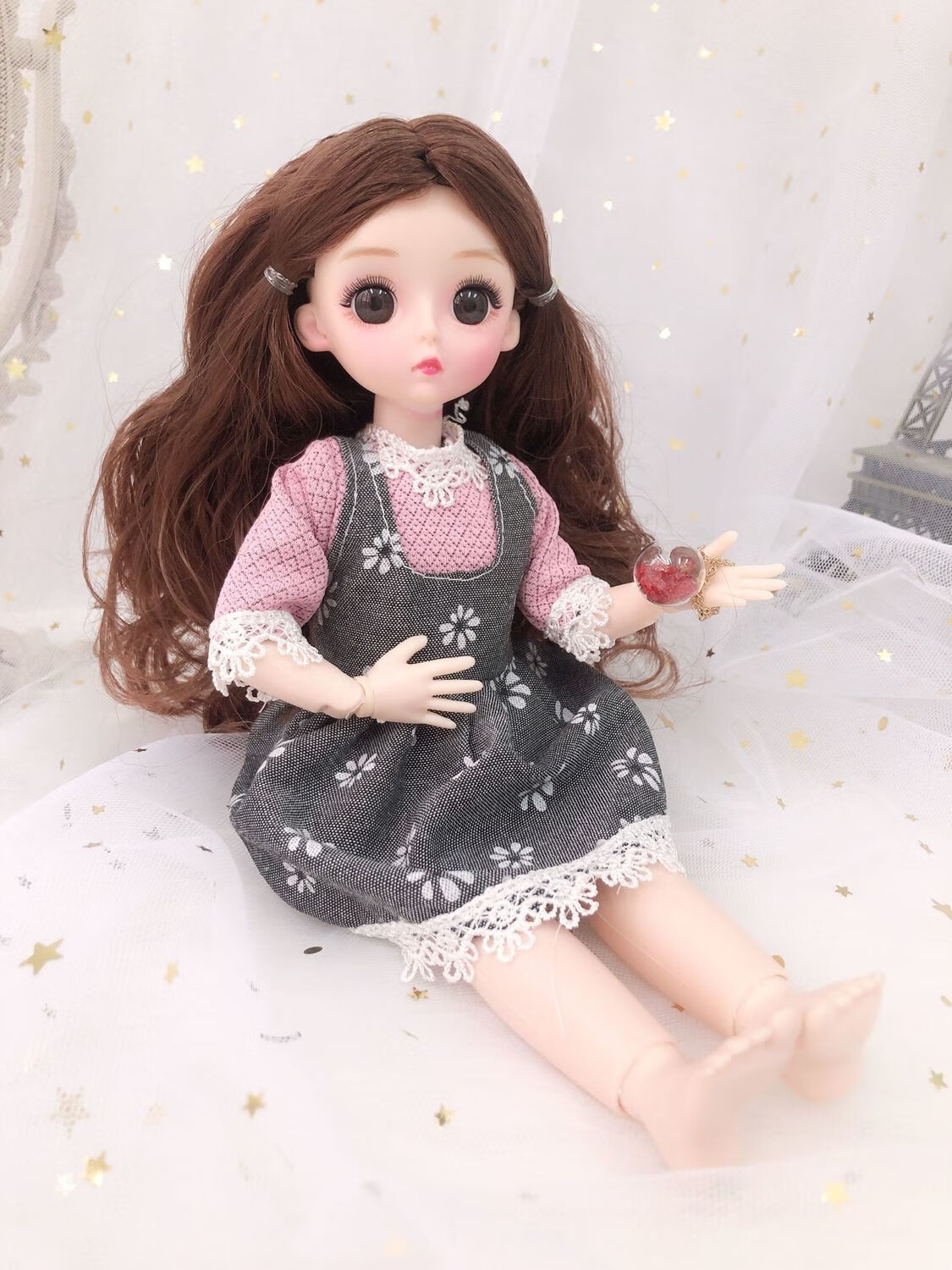 【儿童玩具 都是好货】可爱芭比娃娃30厘米换装洋娃娃20关节3d眼套装