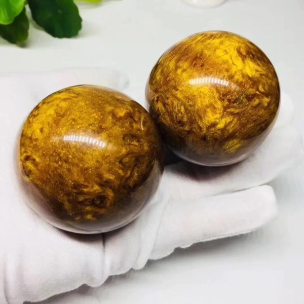 金丝海柳蜜蜡牛角保健球海柳健身球手球保健球文玩收藏手把件 金丝