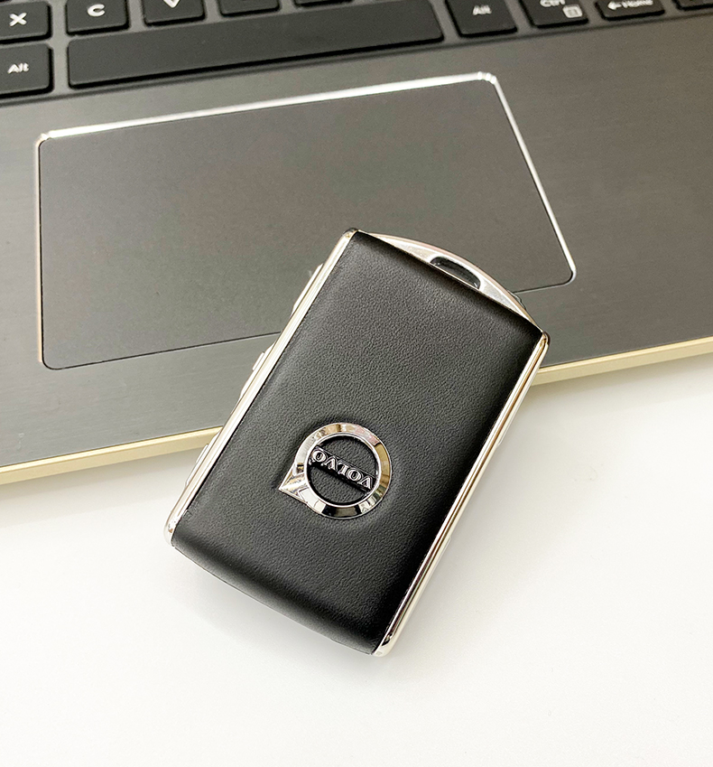 2021新款沃尔沃xc90s90遥控钥匙壳套xc60s60头层真皮木替换改装扣蓝色