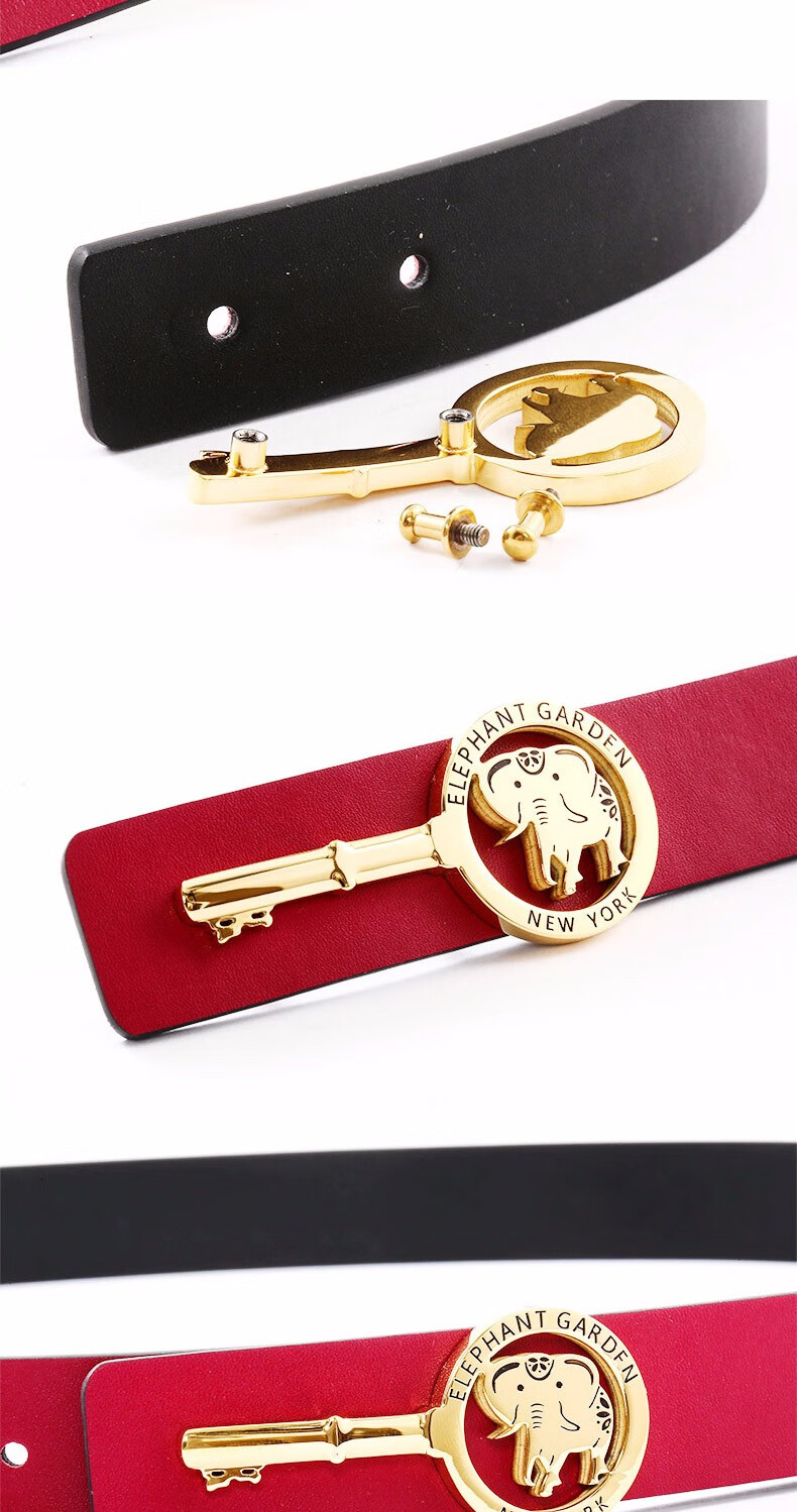 elephant garden大象花园皮带女ins风束腰窄版牛皮腰带奢侈品牌连衣裙