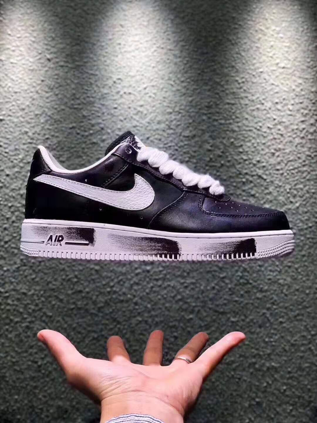 耐克空军一号权志龙小雏菊联名 af1gd同款黑色涂鸦刮刮乐男女休闲板鞋