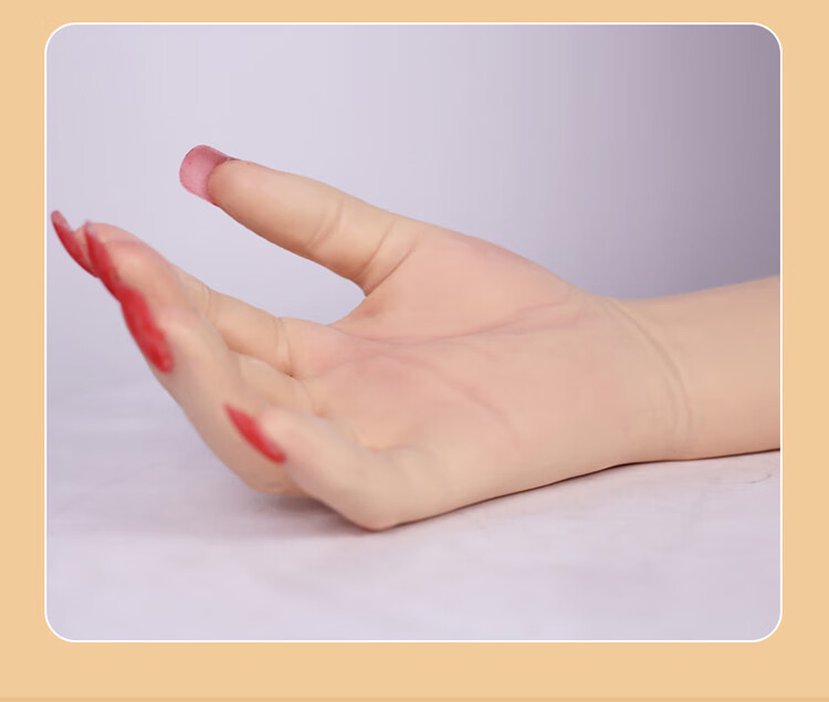 仿真硅胶手套伪装真人倒模女人手cd变装逼真纹理硅胶手 亚洲黄 二号色