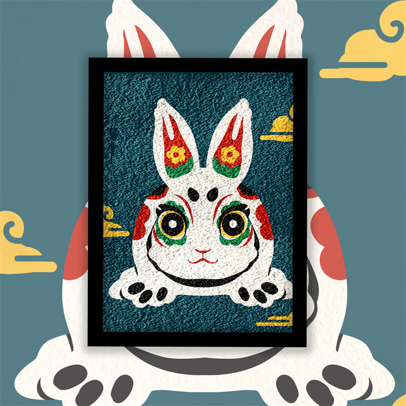 lism 纸浆画新年国风传统刺绣中秋玉兔庆中秋迎团圆简易纸浆画工具包