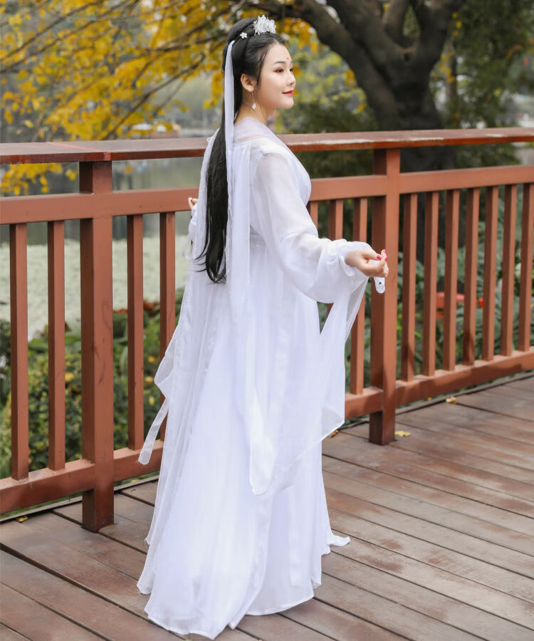 白娘子鞠婧祎同款芸溪汉服白色超仙飘逸仙女古装襦裙薄纱仙气服装