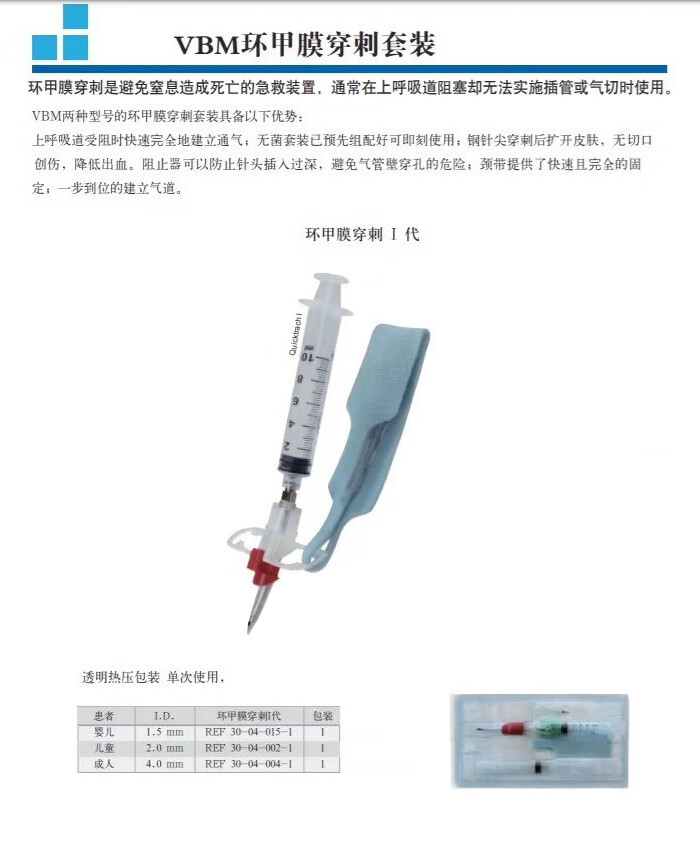 环甲膜穿刺套装国产图片