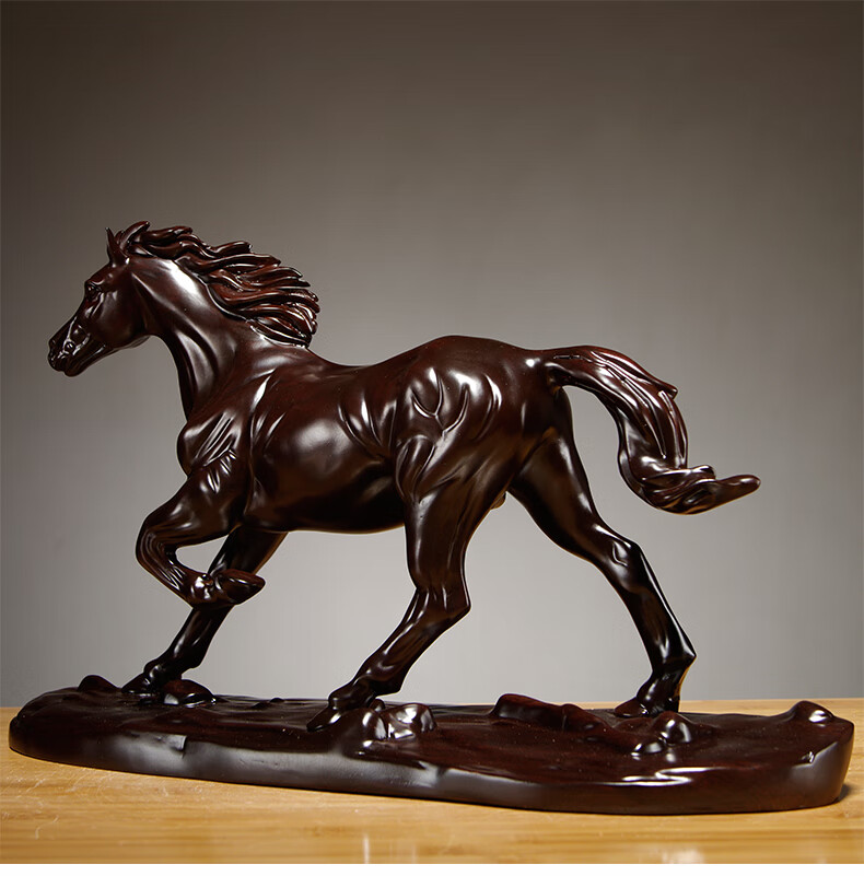 刻木东方木雕马到成功摆件实木质雕刻十二生肖家居办公室装饰工艺品