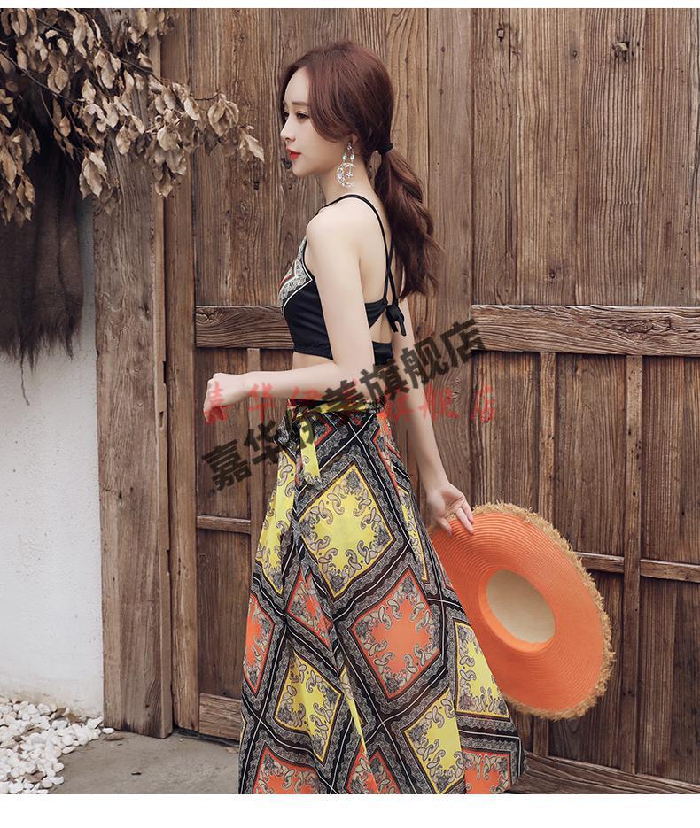 同款保守比基尼泳衣女性感三件套仙女范分体显瘦小胸聚拢度假温泉泳装