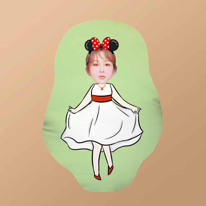 长条型diy定做卡通身体真人头像定制单双面女朋友枕头0540cm单面印刷