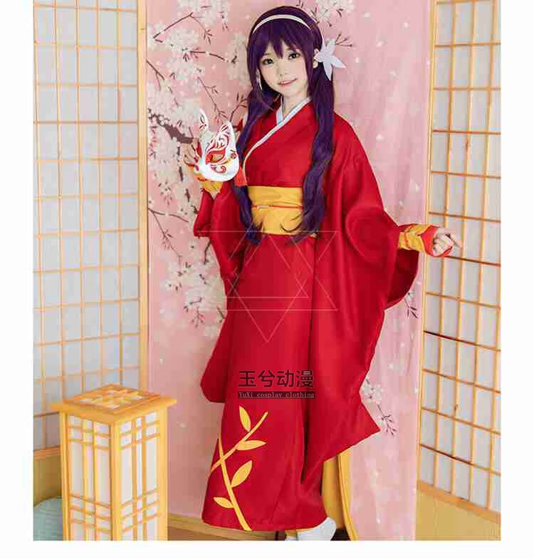 侦探社cos文豪野犬cos夜叉白雪泉镜花cosply红和风浴衣和服女 夜叉