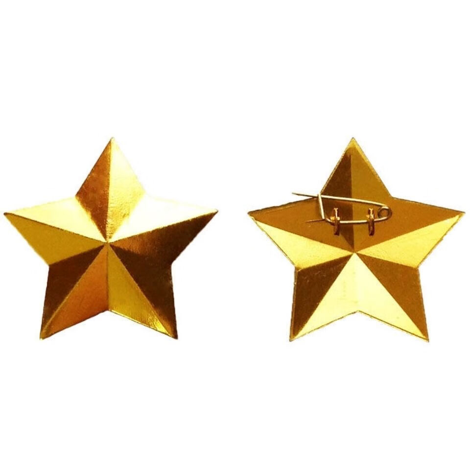 艾墨菲铝制烤漆红五角星徽章帽徽帽章胸针复古怀旧5角红色金属像章2