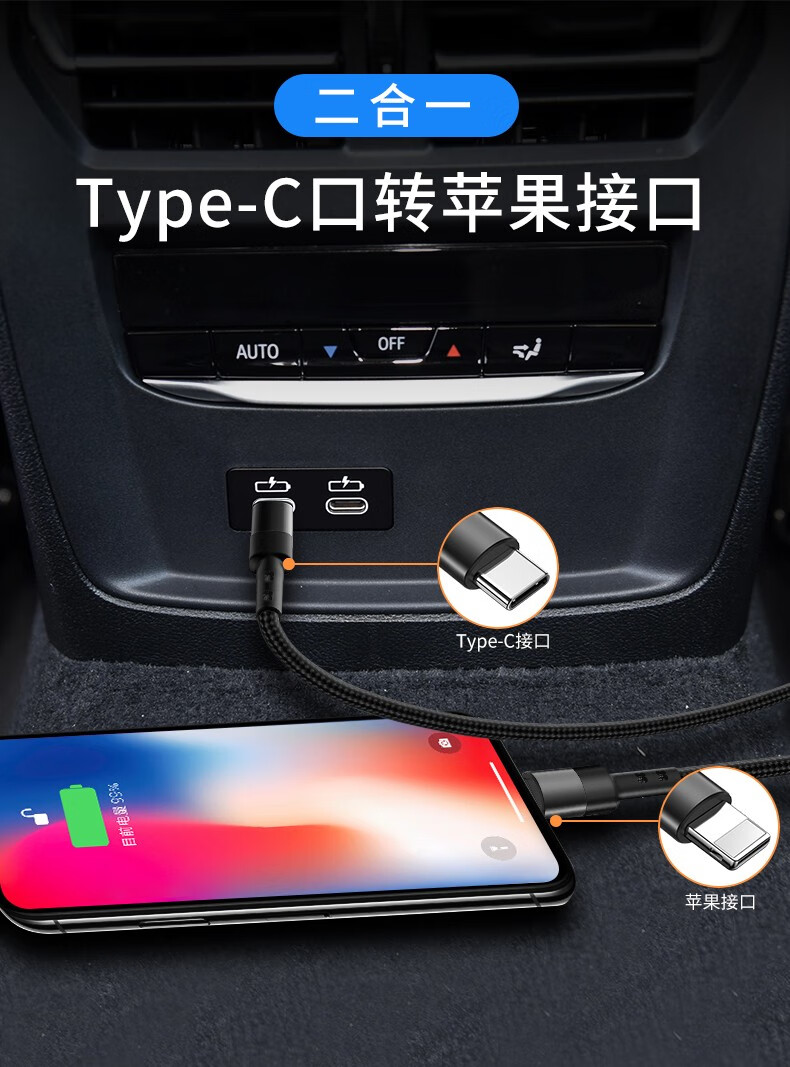 carplay数据线 奔驰车载carplay数据线glc260le300ba2l充电typec转u