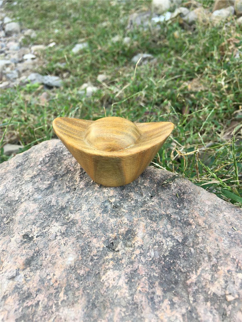 倍喜欢绿檀把件木雕元宝手把件木元宝摆件文玩把玩件手把玩件木质