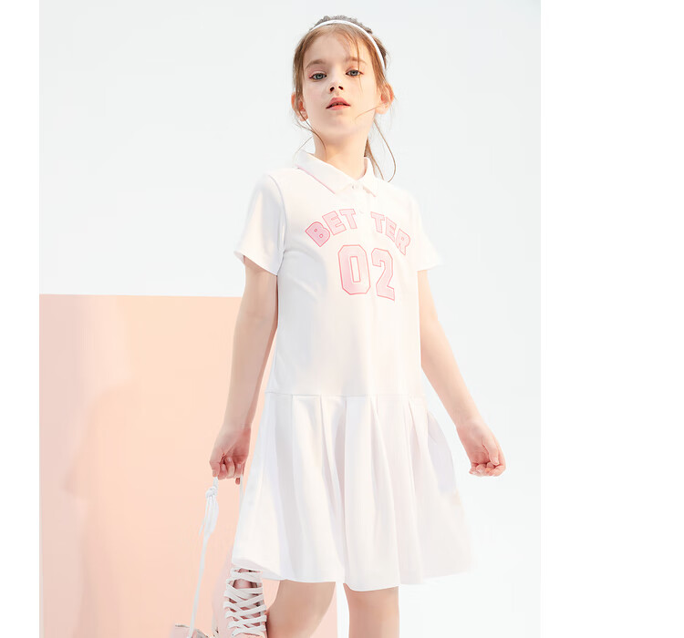 巴拉巴拉儿童裙子女童公主裙夏装大童连衣裙运动风polo裙紫色701081