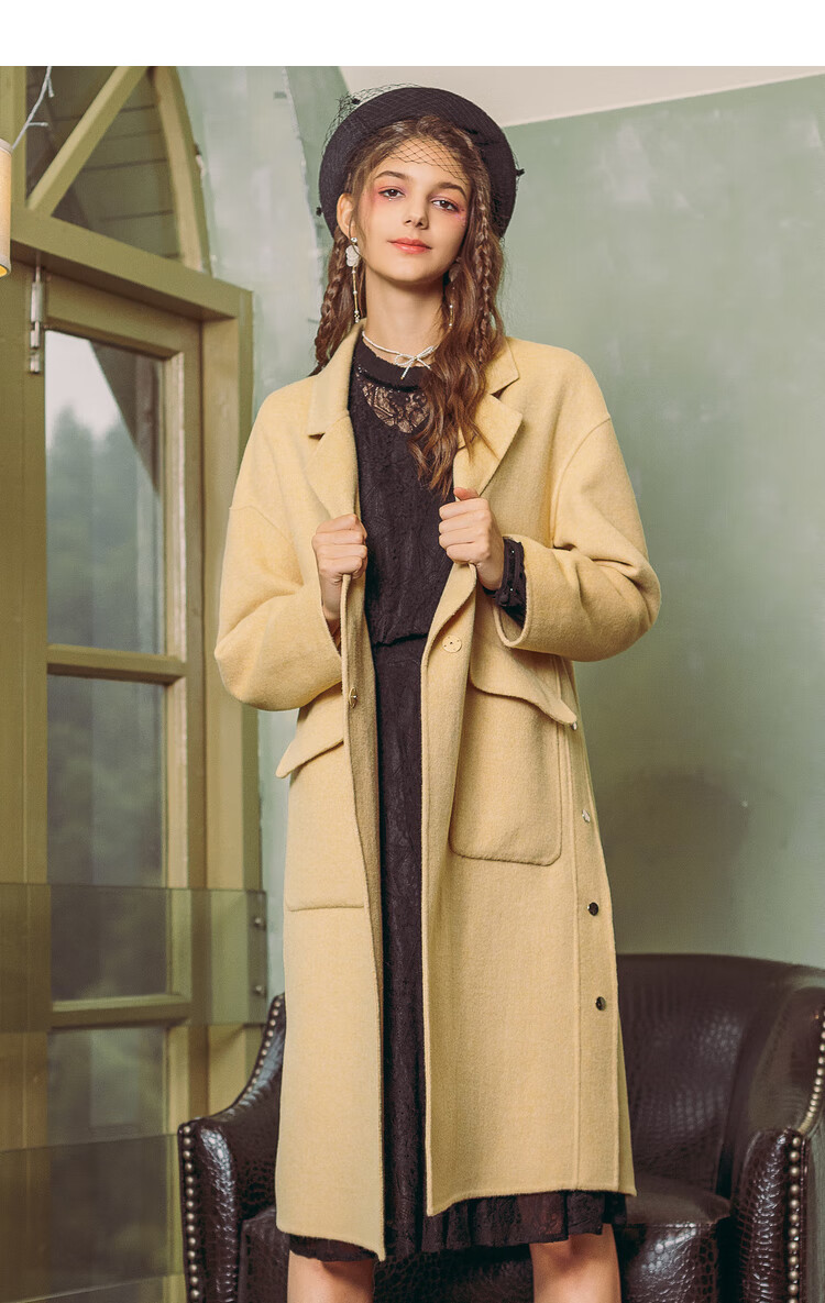 lagogo/拉谷谷冬季治愈系显白柔软舒适大衣女icdd339g09 粉红色(h8)