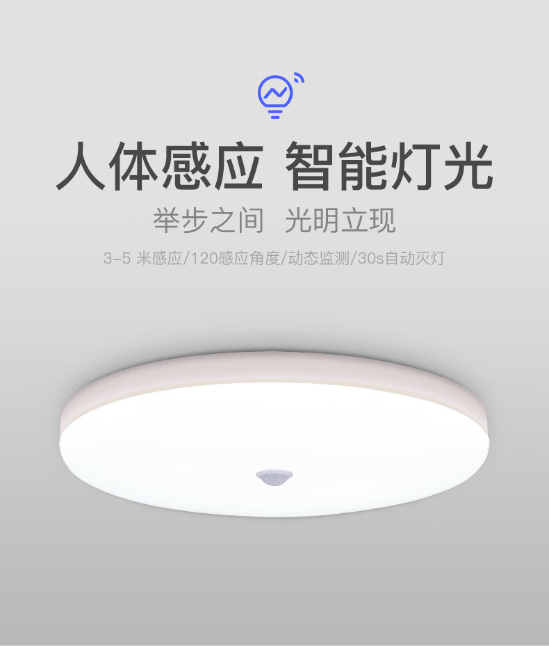 小米mi米家小夜灯同款人体感应吸顶灯楼梯声控雷达家用楼道走廊车库