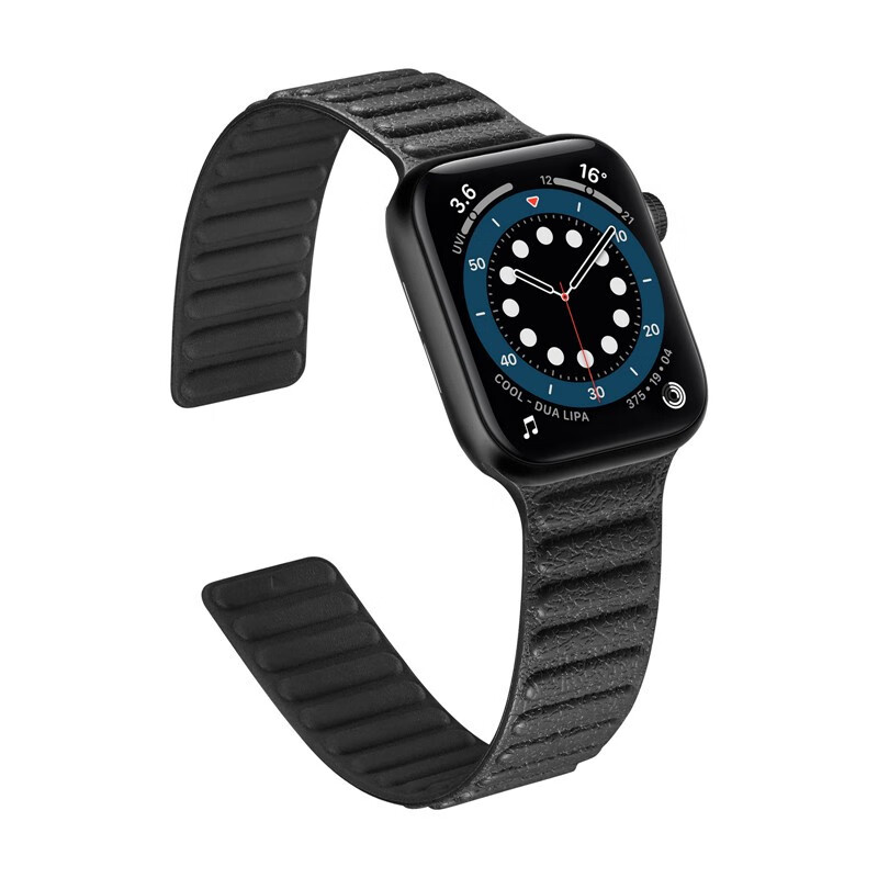 苹果watch手表se65代皮纹硅胶回环磁吸链式iwatch6硅胶透气磁力apple