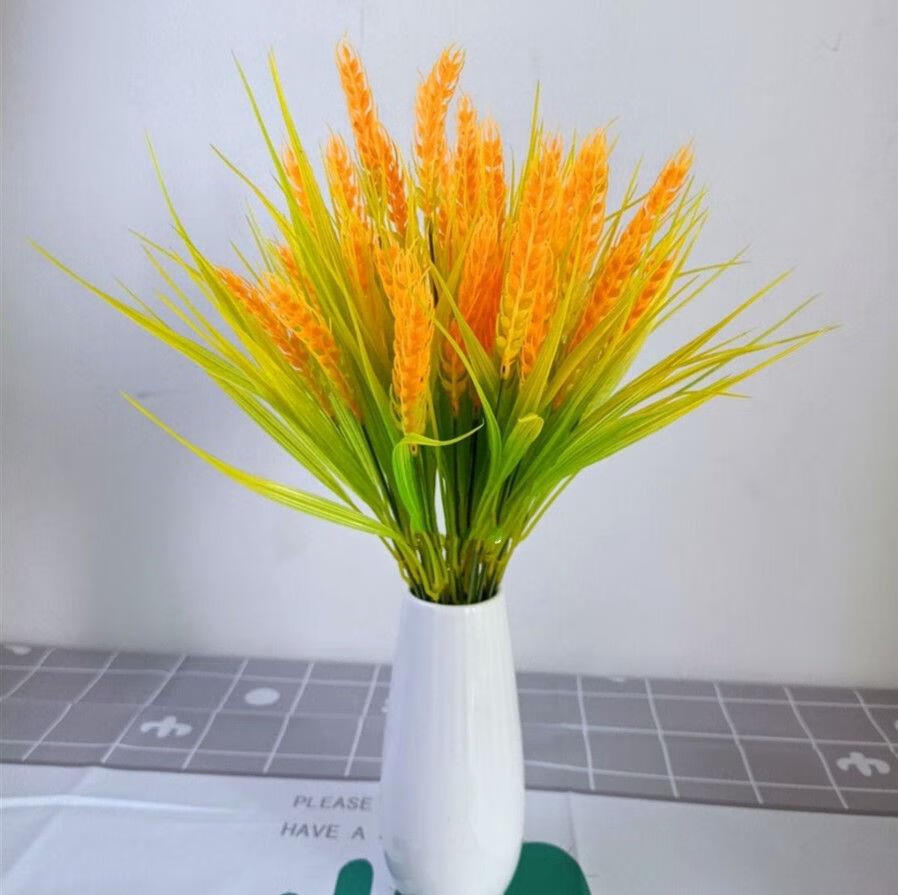 黄金麦穗带瓶黄金麦穗客厅摆件假麦穗稻谷仿真花带花瓶套装假花塑料花