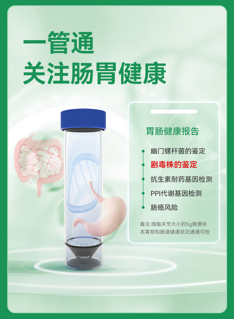 12，康爲世紀（CWBIO）胃幽門螺鏇杆菌核酸檢測非吹氣試紙+劇毒株鋻定無創糞便【機搆檢測】 上門取樣 1人份