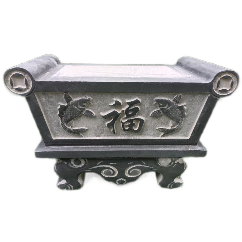 石雕香炉摆件天然青石香炉整块石头雕刻无粘家用寺庙烧香佛堂墓地炉鼎