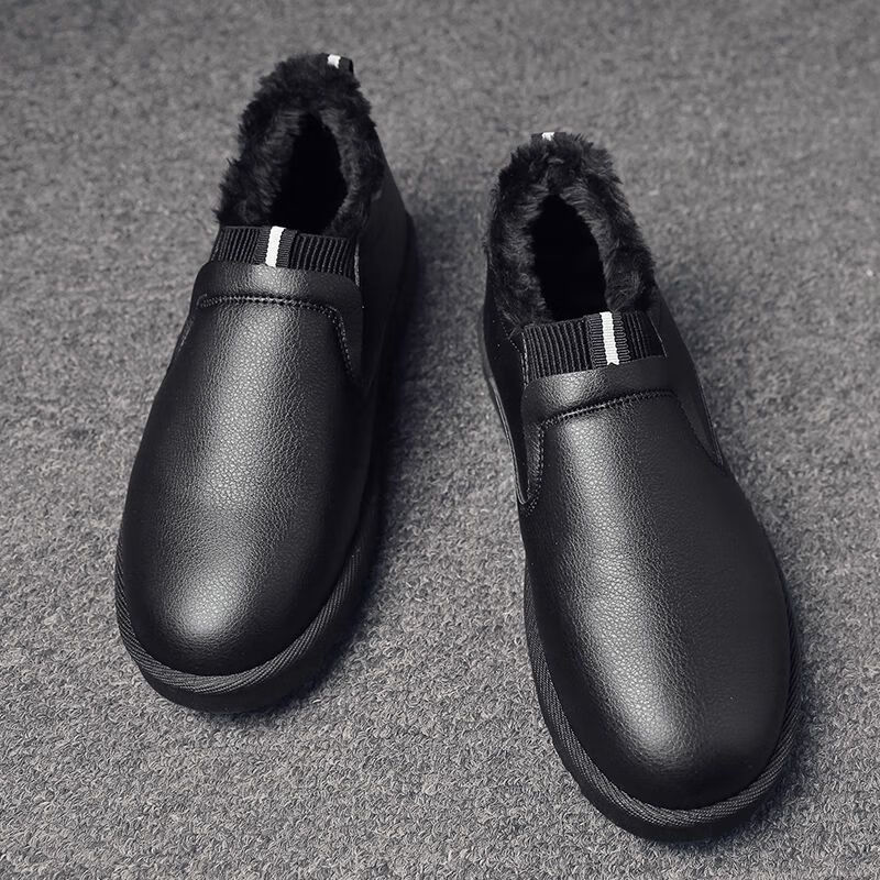 男生面包鞋男冬季暖鞋大棉二棉鞋冬季加绒保暖鞋子男士棉鞋皮面防水