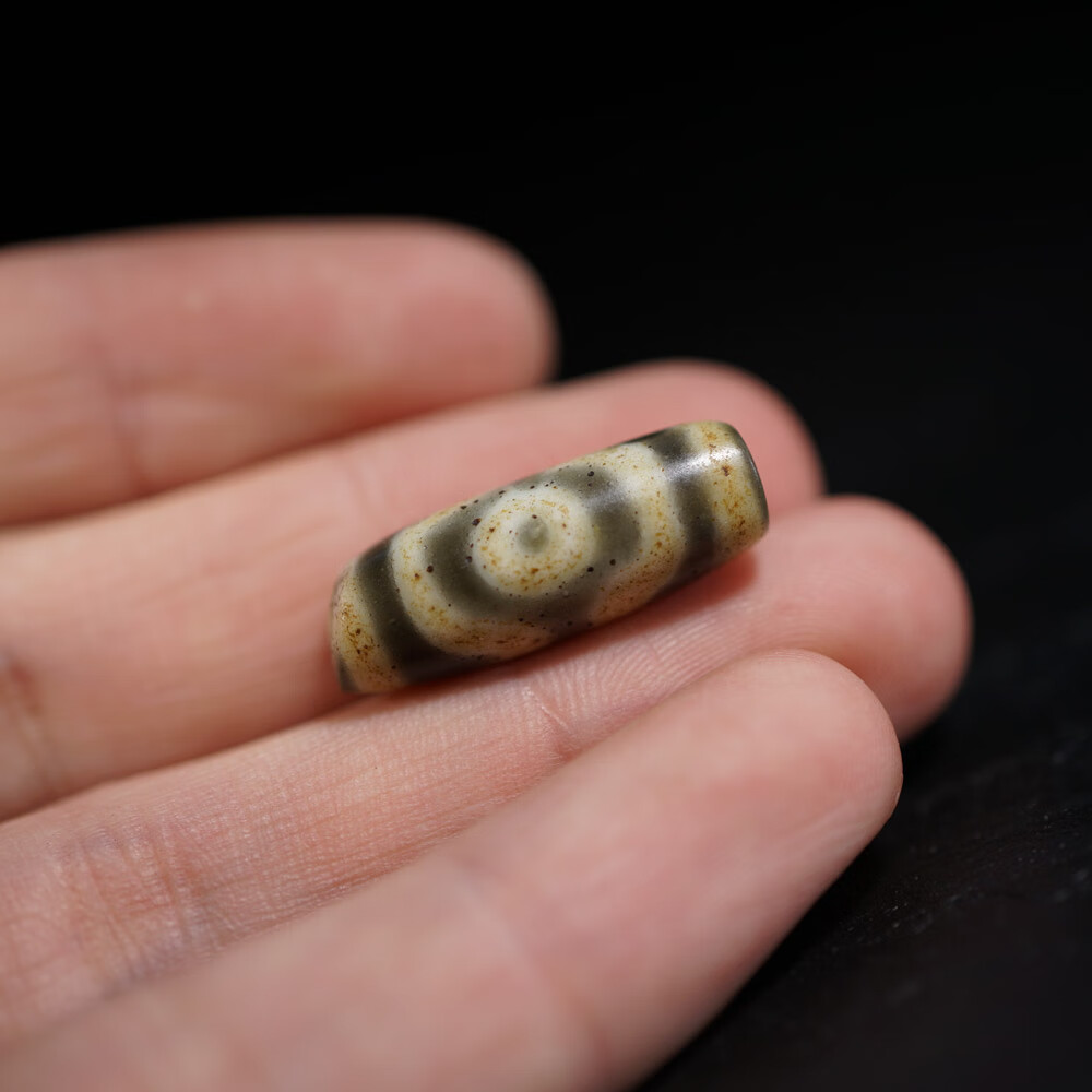 异地彩虹老料器坛城两眼天珠藏式老料器天珠