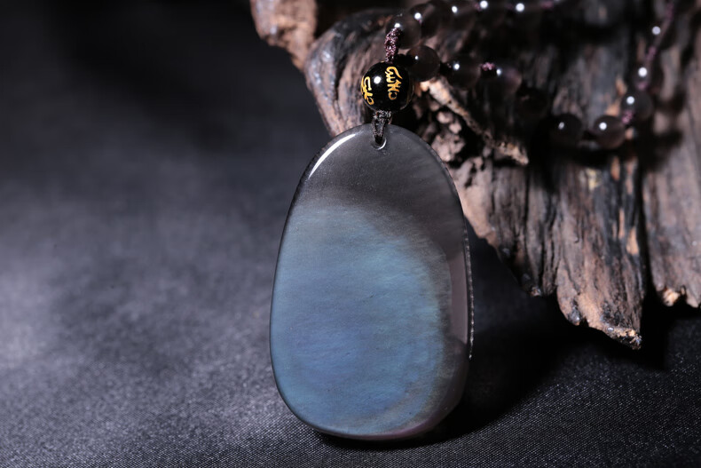 鬼蓝眼黑曜石大势至菩萨本命佛 一物一图生肖马守护神吊坠【图片 价格