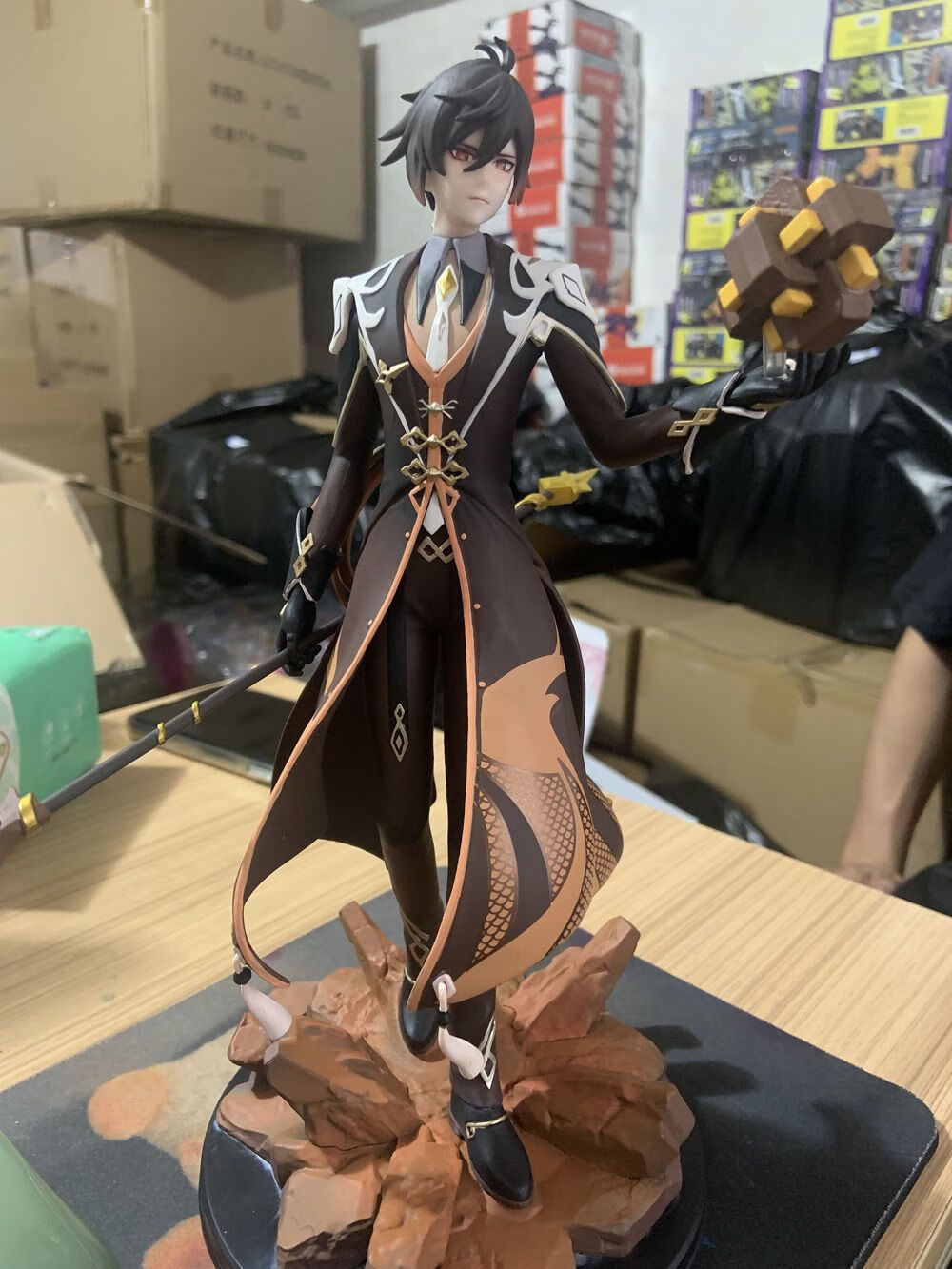 原神手办钟离岩王帝君二次元国产游戏动漫模型机箱摆件周边 原神钟离