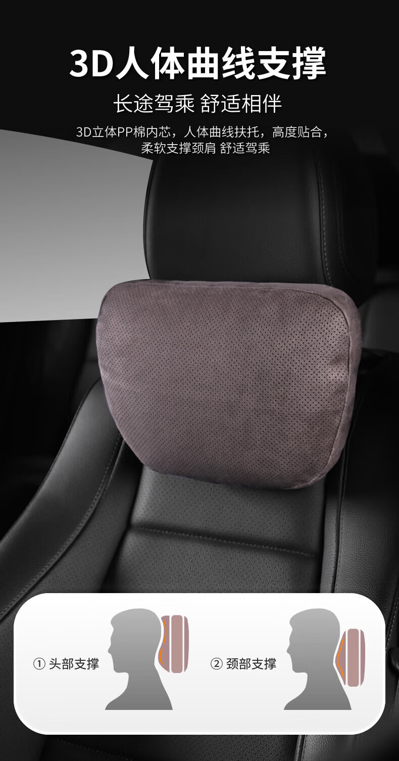 BIMLL Car Lumbar Support Cushion, Back Support Pad, Driving Waist Pillow, Car Seat Cushion, Headrest, Universal for Maybach 5