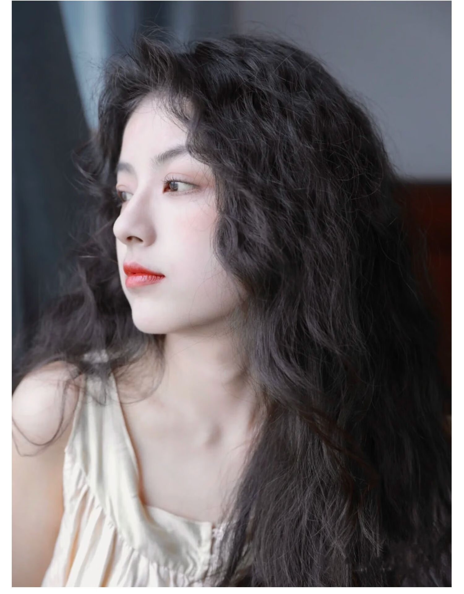 假发女长发网红日常中分刘海羊毛卷长卷发自然蓬松玉米烫全头套式渐变