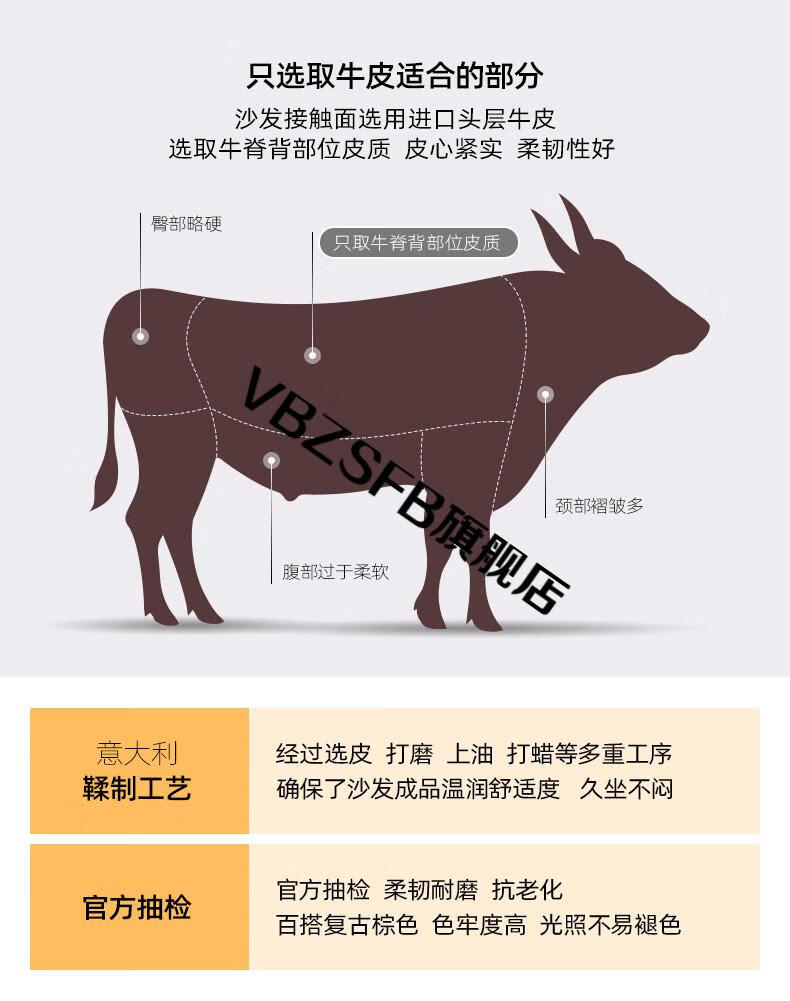 美式轻奢真皮沙发爱室丽美式乡村小户型三人位客厅轻奢复古头层牛皮