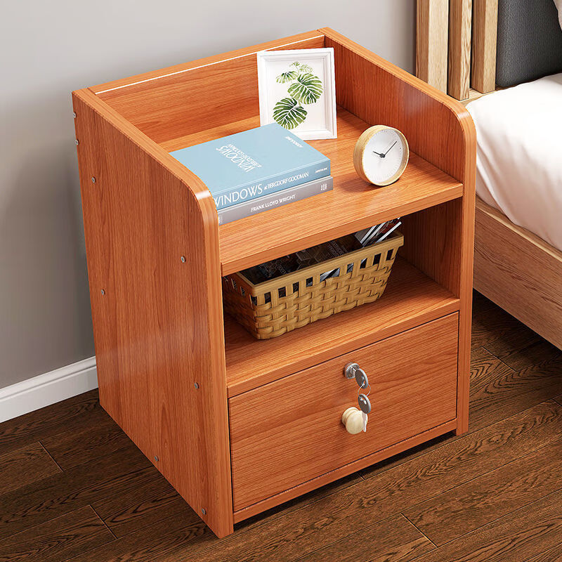 简易床头柜卧室小柜子储物柜带锁 床头柜置物架简约现代收纳柜简易