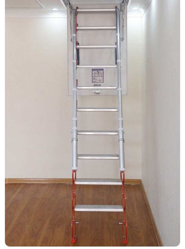 森莱利电动伸缩楼梯全自动阁楼升降梯家用收缩梯室内遥控隐形梯子半