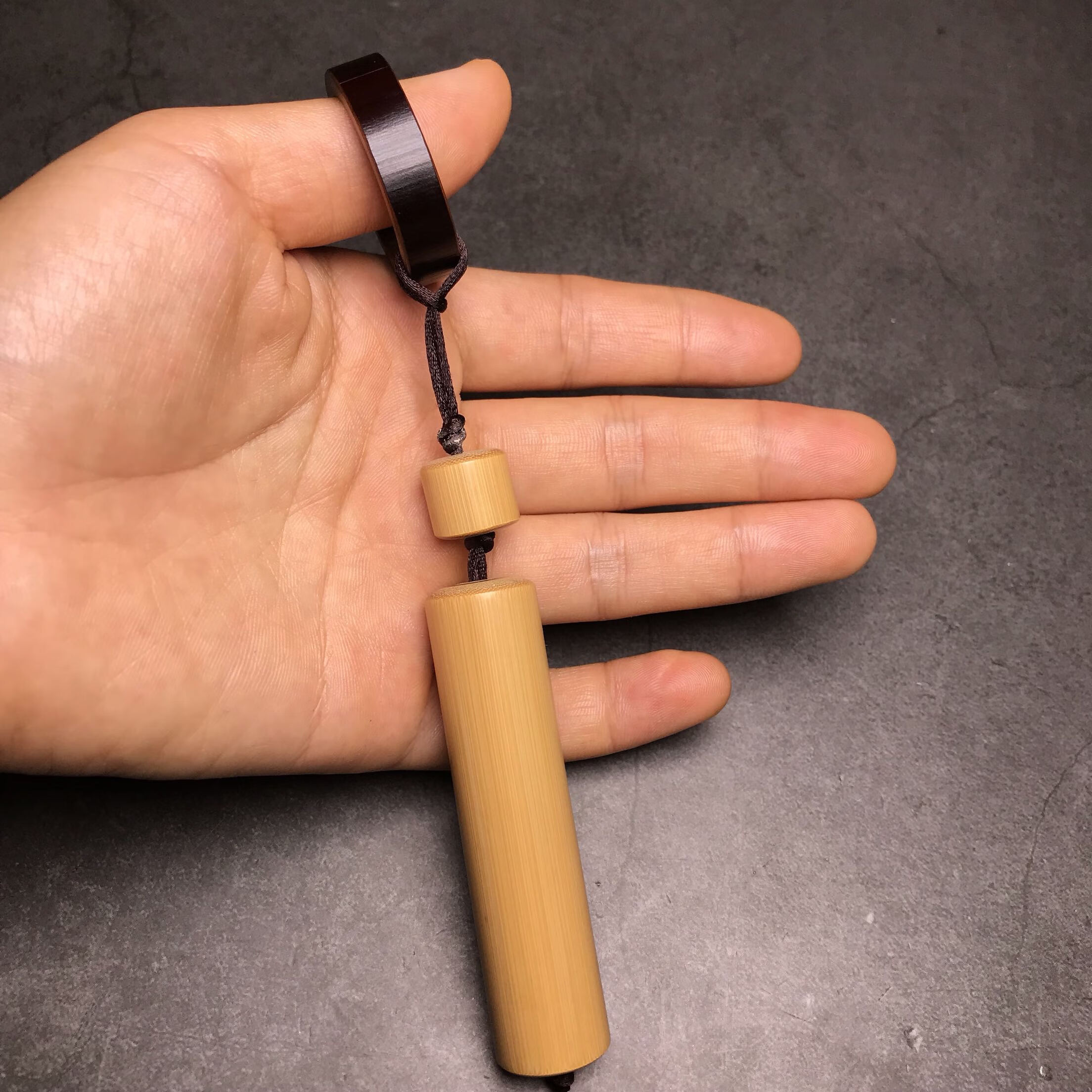 逸水缘玉竹文玩竹子把件老玉竹手把件167玉竹挂件钥匙扣送人sn801实心