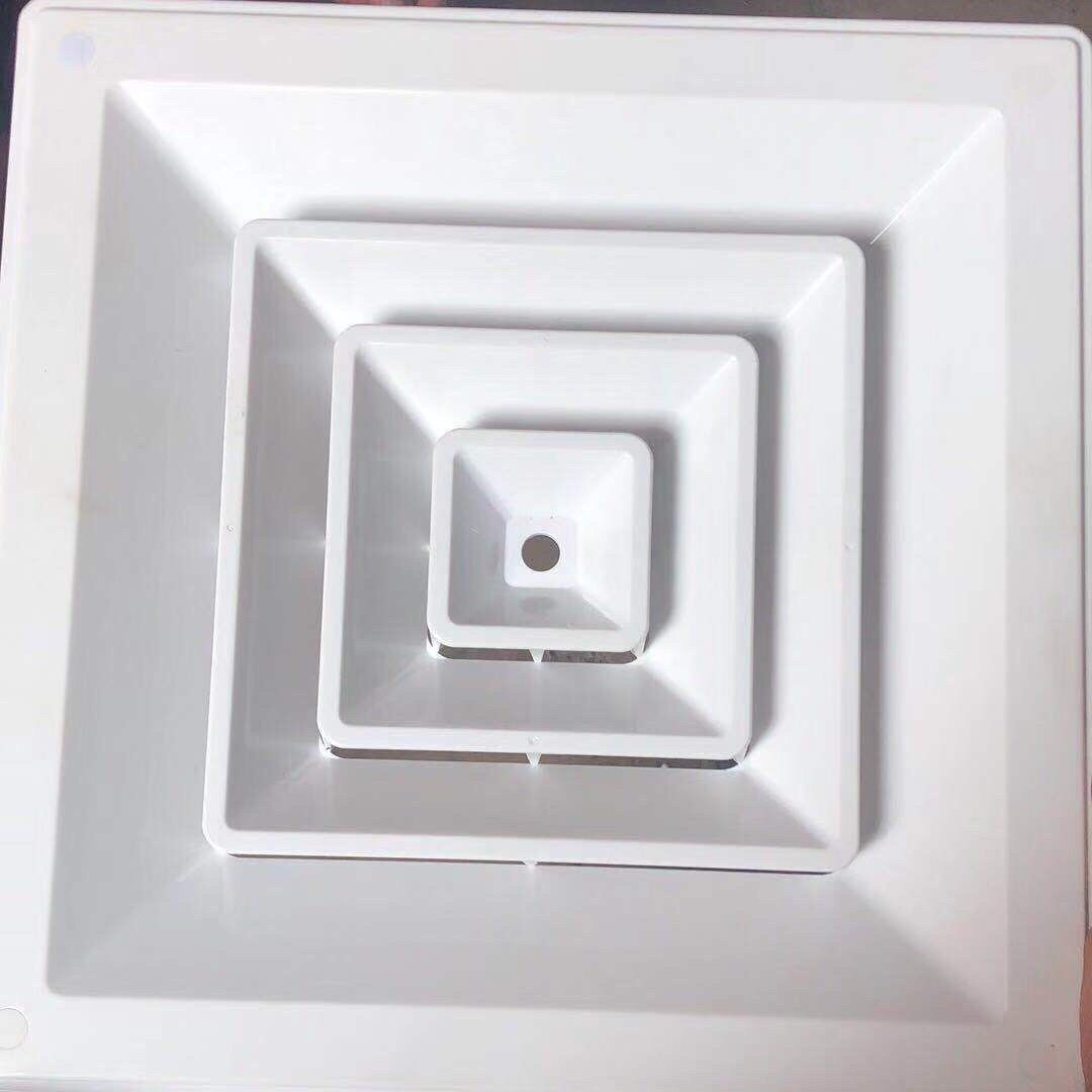 abs风口方变圆中央空调出风口天圆地方双层百叶新风风口 250×250内径