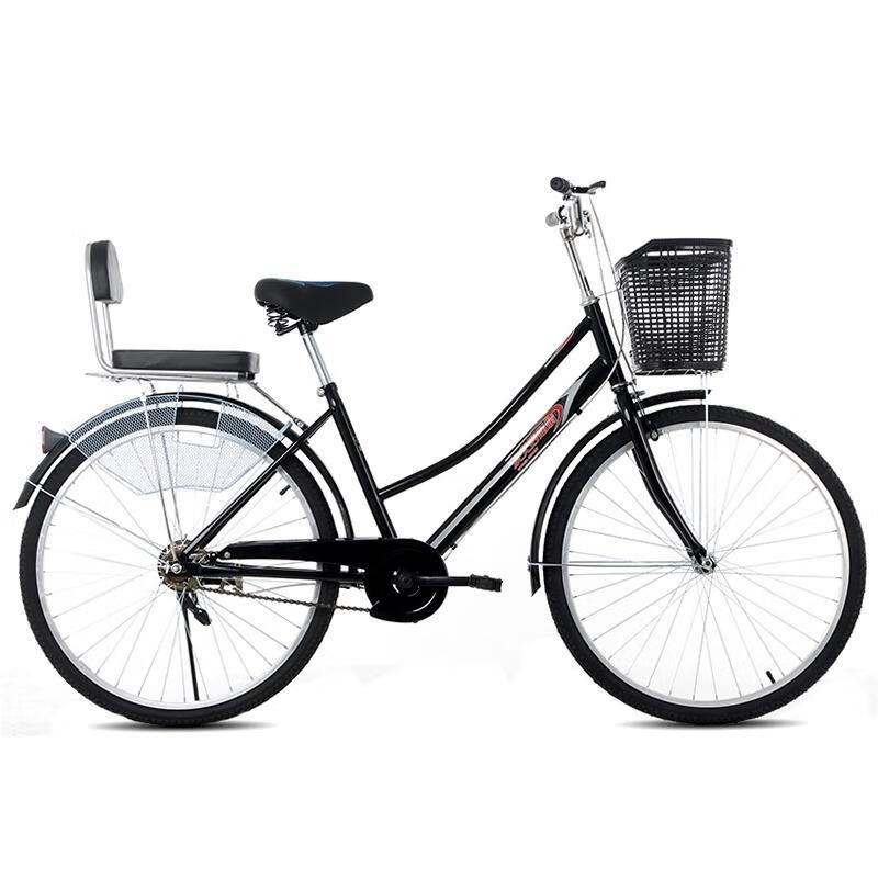 自行车女式24寸26寸男女士轻便老式单车学生老人城市复古脚踏车 24寸