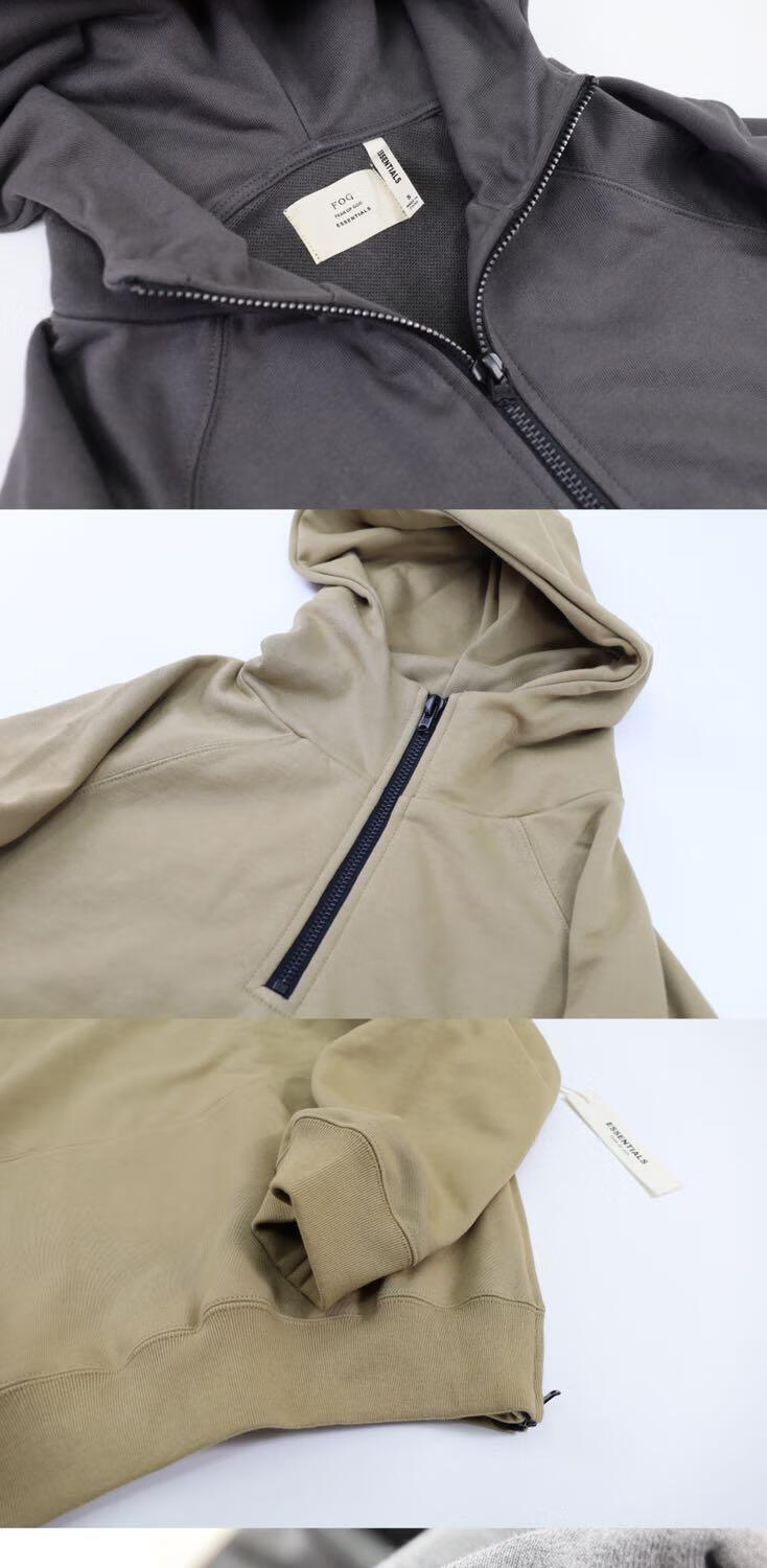 双侧拉链连帽卫衣得物品质fear of god 4th fog第四季帽衫男 白色 xl