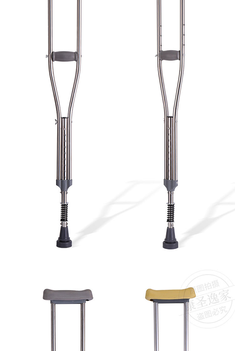 拐杖老人腋下拐棍手杖残疾人双拐轻便防滑捌杖骨折拐扙助行器 不锈钢